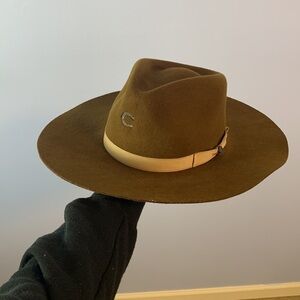 Charlie 1 horse hat co. Size LRG acorn brown  felt tan highway western like new